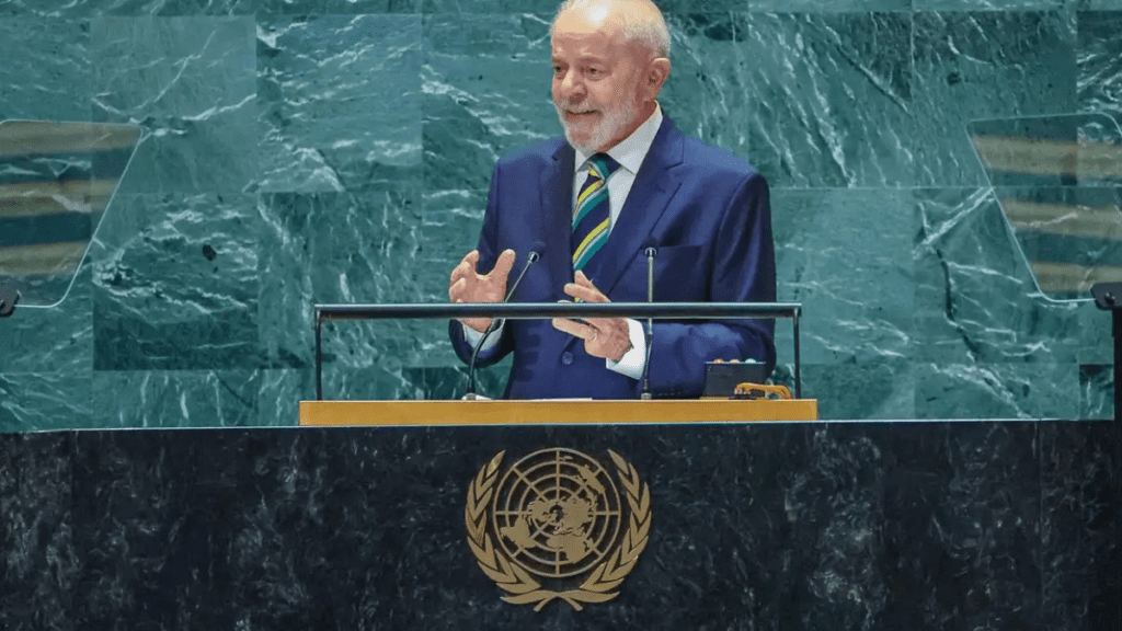 Lula pode ir à ONU sem a sua claque e enfrentar constrangimento internacional 2 Lula durante discurso na Assembleia Geral das Nações Unidas (ONU) (Ricardo Stuckert/PR)
